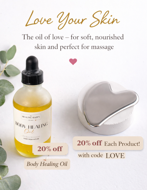 Skin Care LOVE Body oil + Heart Shaped Gua Sha
