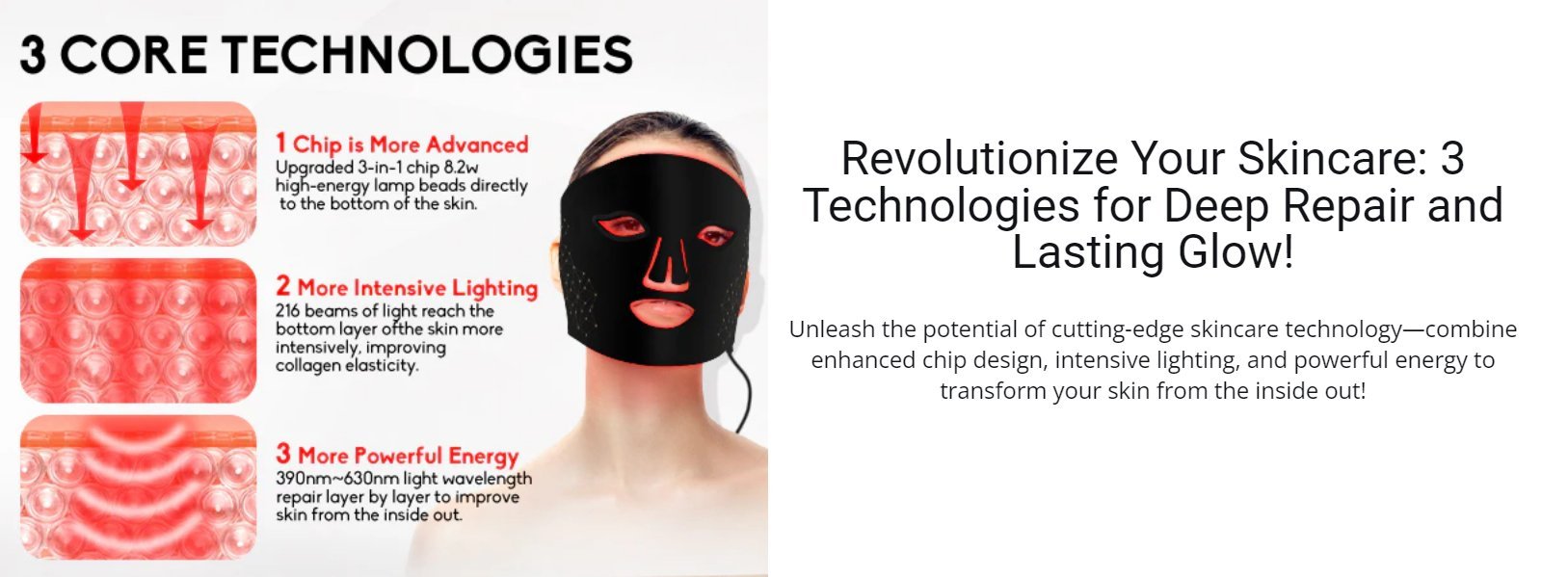 Black Friday Skin Rejuvenating LED Face Mask with 7 Colors - The Healing Happy Method