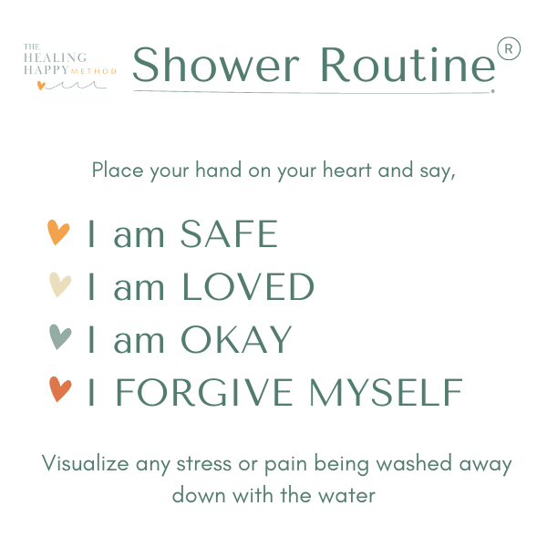 Laminated Transformational Shower Routine Card - The Healing Happy Method