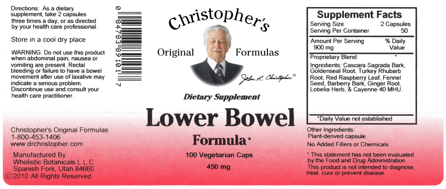 Lower Bowel Formula Herbs by Dr. Christopher - The Healing Happy Method