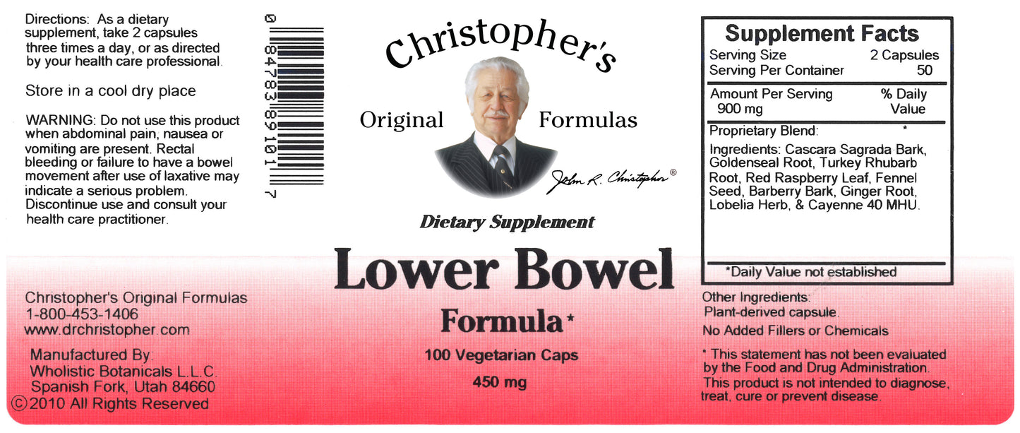 Lower Bowel Formula Herbs by Dr. Christopher